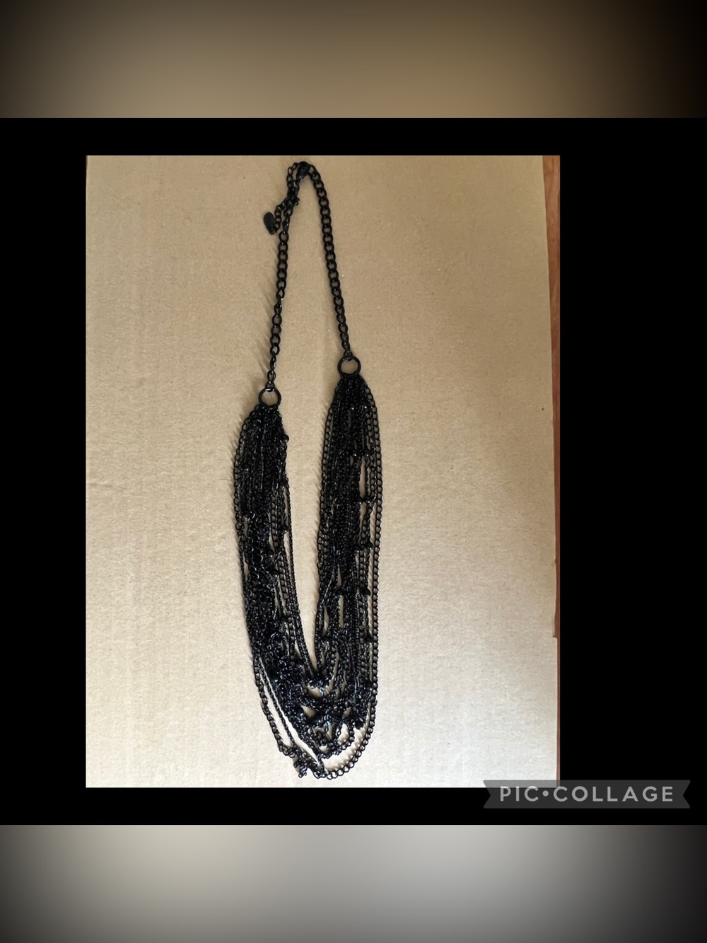 Black Layered Chain Costume Necklace